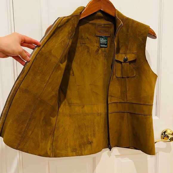 Vintage Suede LAUREN DRY GOODS SUPPLY COMPANY Sleeveless Vest Petite Medium - Picture 9 of 16